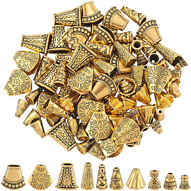 100шт 10 стили сплав бусина конус