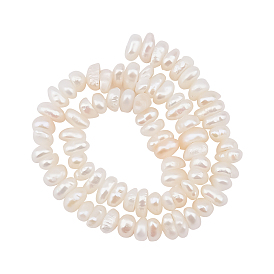 CHGCRAFT 1 Strand Natural Cultured Freshwater Pearl Beads Strands, Rondelle