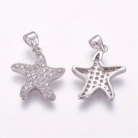 Латунные микро проложить кубического циркония подвески, морская звезда / морские звезды