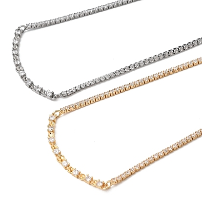 Изготовление теннисного ожерелья с прозрачными кубическими циркониями из латуни.