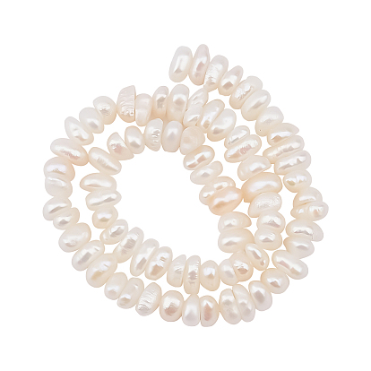 1 Strand Natural Cultured Freshwater Pearl Beads Strands, Rondelle