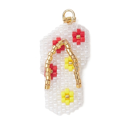 Подвески из бисера Miyuki Glass., шлепанцы с подвеской в виде цветка, с 304 нержавеющей стали