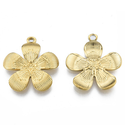 Ion Plating(IP) 304 Stainless Steel Pendants, Flower