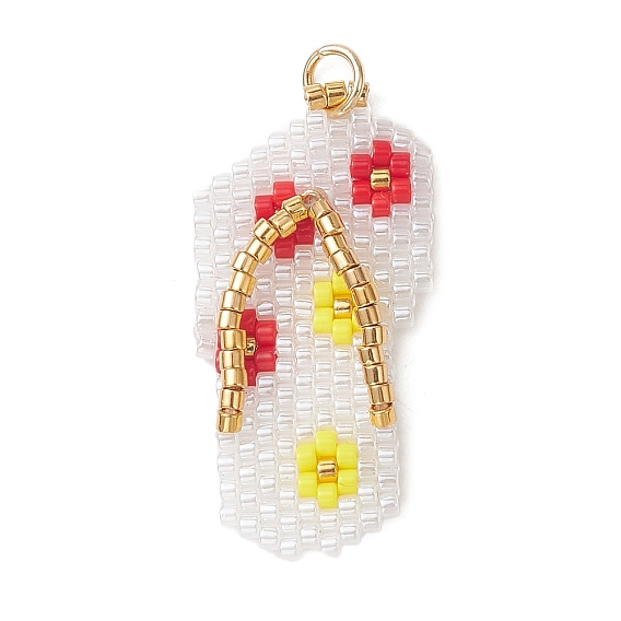 Подвески из бисера Miyuki Glass., шлепанцы с подвеской в виде цветка, с 304 нержавеющей стали