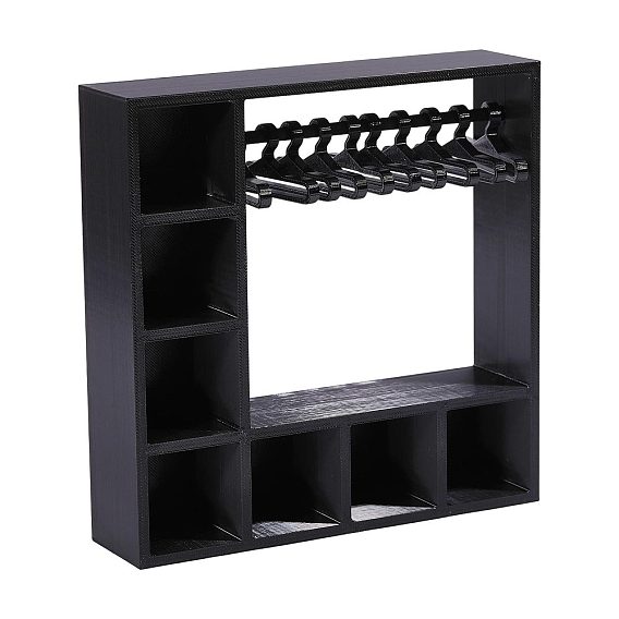 1 Set PLA Doll Accessories Display Box, with 10Pcs Clothes Hanger