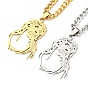 304 Stainless Steel Pendant Necklaces, Curb Chain, Jesus