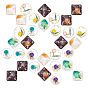Epoxy Resin Cabochons, with Gold Foil & Real Leaf & Real Flower Dried Inside, Square & Dome & Flat Round