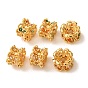Brass Micro Pave Cubic Zirconia Beads, Flower, Long-Lasting Plated, Rack Plating, Golden