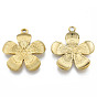 Ion Plating(IP) 304 Stainless Steel Pendants, Flower