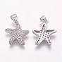 Латунные микро проложить кубического циркония подвески, морская звезда / морские звезды