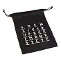 Runes Velvet Jewelry Storage Drawstring Pouches, Rectangle Jewelry Bags, for Witchcraft Articles Storage