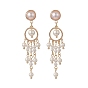 Boucles d'oreilles lustre à pampilles et perles de coquillage, bijoux en laiton pour femmes