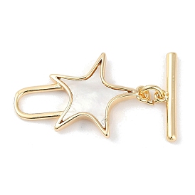 Brass Shell Toggle Clasps, Star