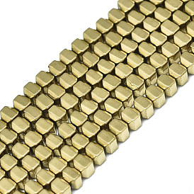 Electroplate Non-magnetic Synthetic Hematite Beads Strands, Square