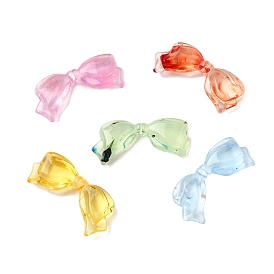 Прозрачные акриловые бусины, бантом, два тона