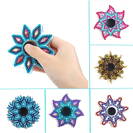 5D DIY Diamond Painting Mandala Fingertip Gyro Spinner Kits, Including Crystal Pendant, Resin Rhinestones, Pen, Tray & Glue Clay