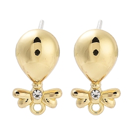 Alloy Glass Stud Earring Finding, Butterfly