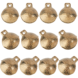 Латунные подвески-колокольчики, круглый со случайным узором