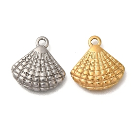 Ion Plating(IP) 304 Stainless Steel Pendants, Shell Shape Charm