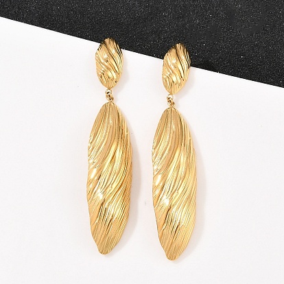 304 овальные серьги-гвоздики из нержавеющей стали с подвесками, ионное покрытие (ip)