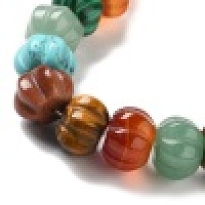 Mixed Gemstone Beads Strands, Pumpkin