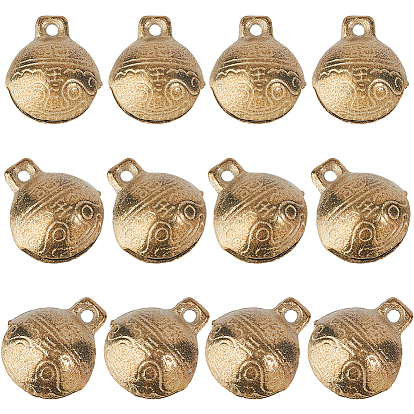 Латунные подвески-колокольчики, круглый со случайным узором