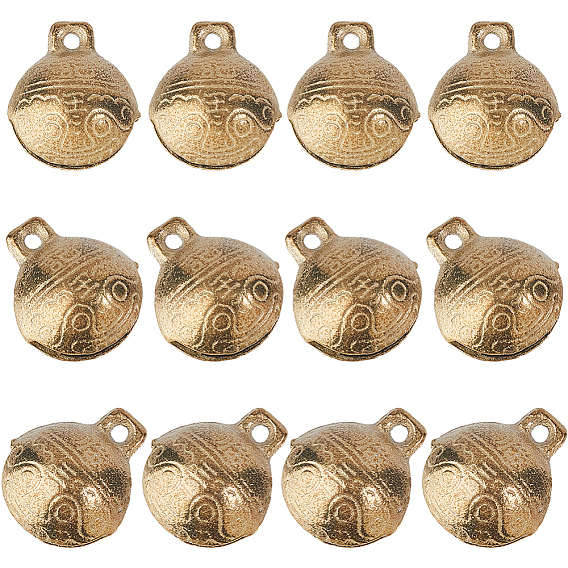 Латунные подвески-колокольчики, круглый со случайным узором