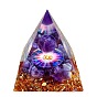 Crystal Ball Epoxy Pyramid Ornament Home Office Decoration Natural Crystal Gravel Resin Crafts