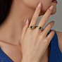 Cubic Zirconia Oval Finger Ring, Golden Stainless Steel Finger Ring