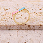 Fashionable Multicolor Geometric Open Ring for Women with Oil Drop Design