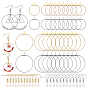 140Pcs 8 Styles 304 Stainless Steel Earring Hooks & Open Jump Rings Finding Kits