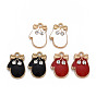 Alloy Enamel Pendants, with Crystal Rhinestone, Light Gold, Cadmium Free & Nickel Free & Lead Free, Gloves