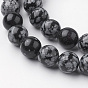 Natural Snowflake Obsidian Bead Strands, Round