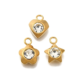 304 подвески из нержавеющей стали с кубическим цирконием, реальный 18 k позолоченный