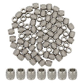 80шт 304 европейские бусины из нержавеющей стали, бусины с большим отверстием, колонка