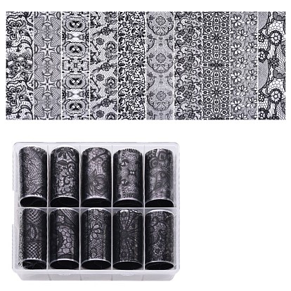 Nail Art Transfer Stickers, Nail Decals, DIY Nail Tips Decoration for Women, Imitation Flower Lace Pattern