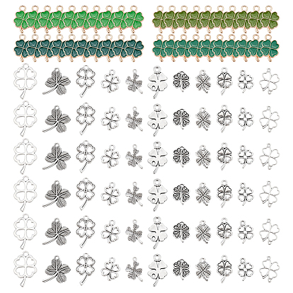 40 шт 4 цвета сплава эмалевые подвески, золотой свет, клевер, набор фурнитуры для изготовления украшений своими руками ко Дню Святого Патрика (66 шт.)