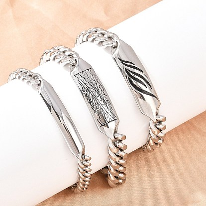 304 браслеты из нержавеющей стали с кубинскими звеньями для мужчин и женщин, ручная полировка