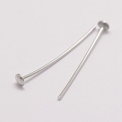 925 épingles à tête plate en argent sterling