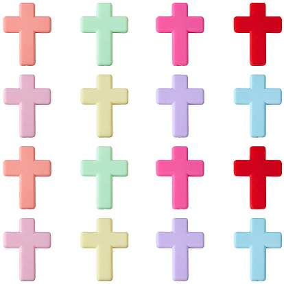 16 шт 8 цвета силиконовые бусины, крестик