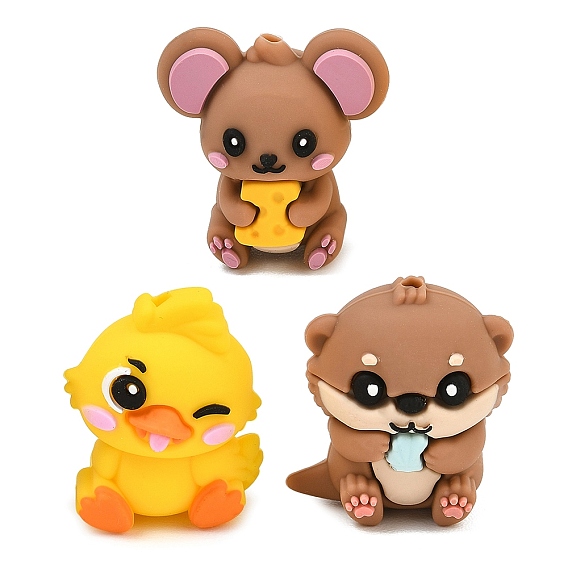 3d силиконовые бусины с животной тематикой, фокусные бусы