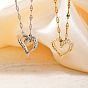 Элегантные латунные ожерелья с подвеской в виде сердца из прозрачных кубических цирконий для девочек