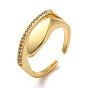 Brass Micro Pave Cubic Zirconia Adjustable Rings
