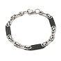 Two Tone 201 Stainless Steel Oval Link Chain Bracelet, 304 Stainless Steel Clasps