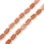 Electroplate Glass Beads Strands, Pearl Luster Plated, Oval