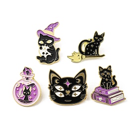 Magic Cat Enamel Pin, Alloy Brooch for Backpack Clothes