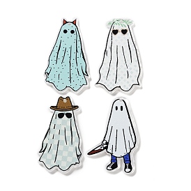 Halloween Theme Opaque Acrylic Pendants, Ghost