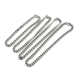 201 Stainless Steel Cuban Link Chain Necklaces for Women and Men