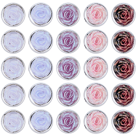 50 шт 5 цвета непрозрачные акриловые бусины, цветок, с блеском порошок