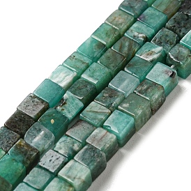 Synthetic Fuchsite Beads Strands, Dyed, Cube